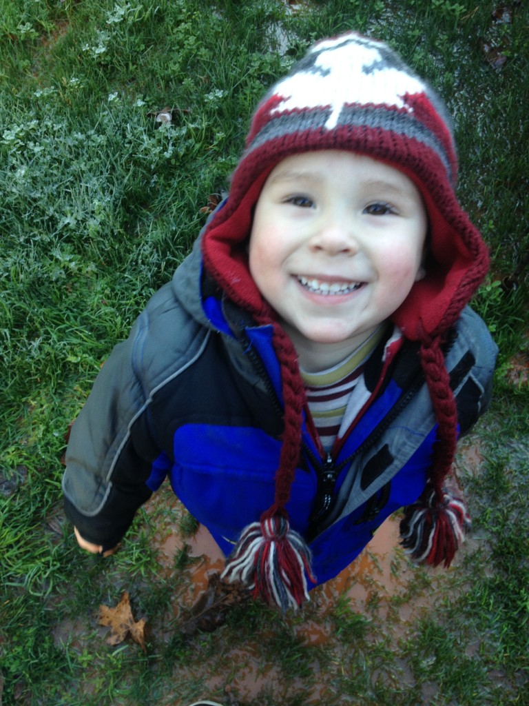 Snow's gone, time to splash in mud puddles!