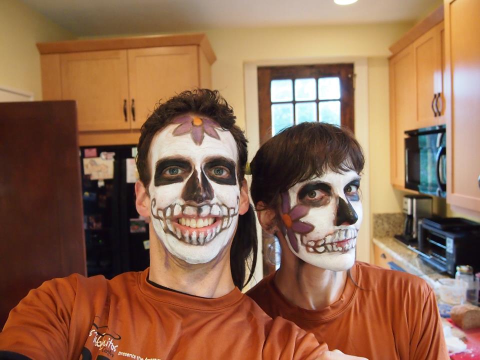 Tom and Anne looking the part for a Day of the Dead 5K Race back in 2011