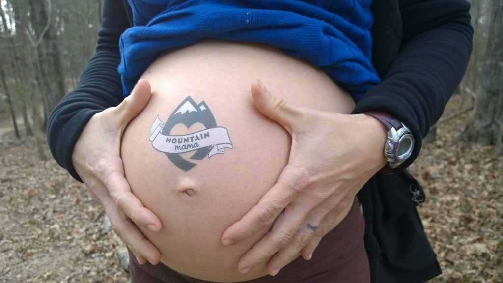 Proudly sportin' my Mountain Mama tattoo at 35 weeks!