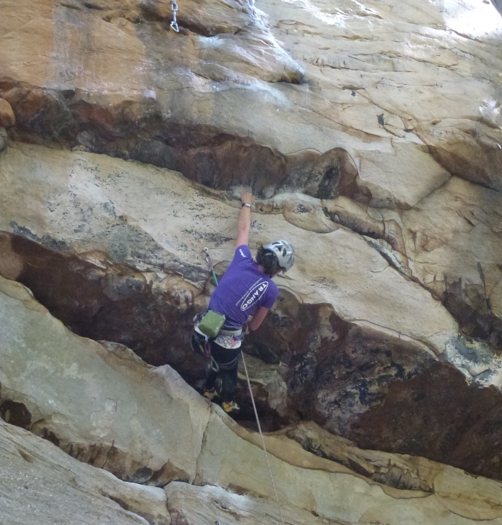 Getting into the business on Psychowrangler 5.12a